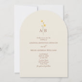 Neutrale Wildblume QR Code Hochzeit Einladung (Vorderseite)