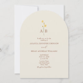 Neutrale Wildblume QR Code Hochzeit Einladung