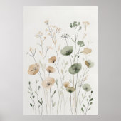 Neutrale Wildblume Wasserfarbe I Poster (Vorne)