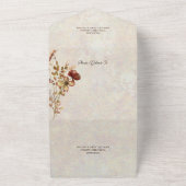 Neutrale Wildblumen auf Beige mit QR-Code All In One Einladung (Außenbereich)