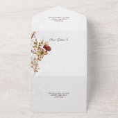 Neutrale Wildblumen auf Weiß mit QR-Code All In One Einladung (Außenbereich)