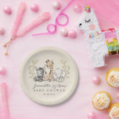 Neutrale Wildsafari-Baby-Dusche für Geschlechter Pappteller (Party)