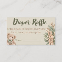 Neutrale Windel-Raffelkarte | Babyparty