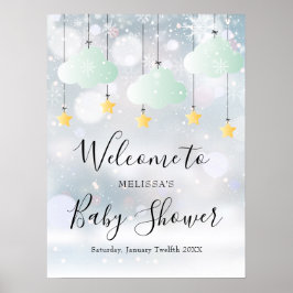 Neutrale Winter Baby Dusche Willkommen SIgn Poster
