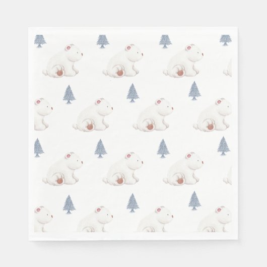 Neutrale Winterpolarbärdusche Serviette (Vorderseite)