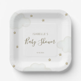 Neutrale Wolken und Sterne Pappteller