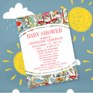 Neutrale Woodland-Wesen-Babydusche Einladung