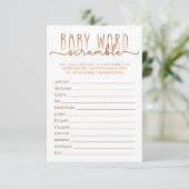 Neutrale Word Scramble Baby Shower Game Card Begleitkarte (Stehend Vorderseite)