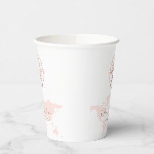 Neutrale World Map Reiseabenteuerdusche Pappbecher (Links)