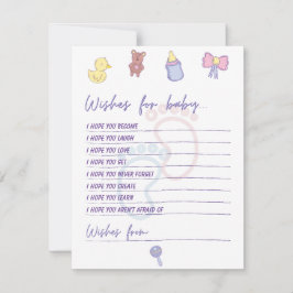 Neutrale Wünsche des Pastellgeschlechts nach Baby  Mitteilungskarte
