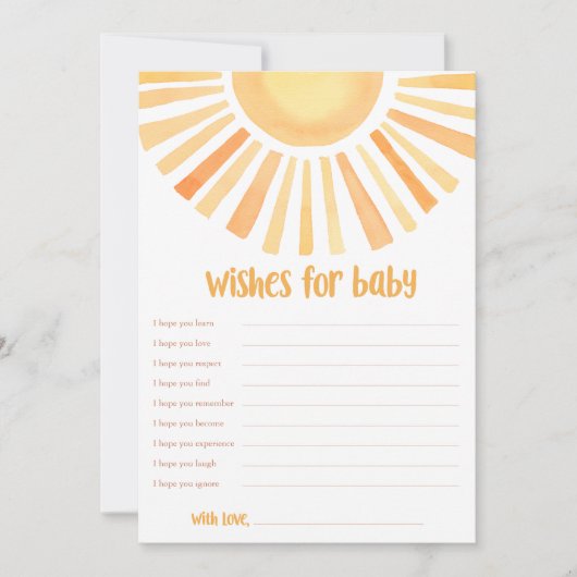 Neutrale Wünsche für Baby Boho Sonnenschein Einladung (Vorderseite)