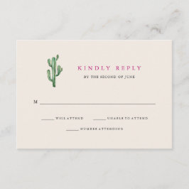Neutrale Wüste | Kakteen Wedding Response RSVP Karte