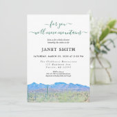 Neutrale Wüstengebirge Babydusche Einladung (Stehend Vorderseite)