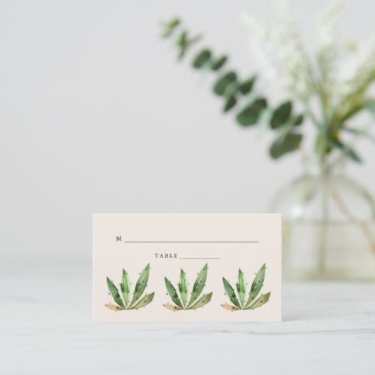 Neutrale Wüstenstreifen | Hochzeitskarten Platzkarte (Stehend Vorderseite)