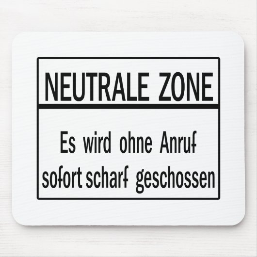 Neutrale Zone, Berliner Mauer, Deutschland-Zeichen Mousepad (Vorne)
