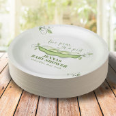 Neutrale zwei Erbsen in einem Pod Green Pappteller