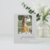 Neutraler Abschluss für Geschlechter Danke Postkar Einladungspostkarte (Stehend Vorderseite)