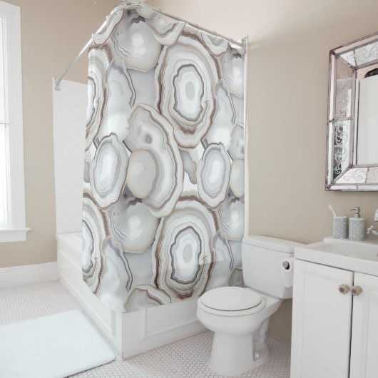 Neutraler Agate Stone Duschvorhang (Beispiel)