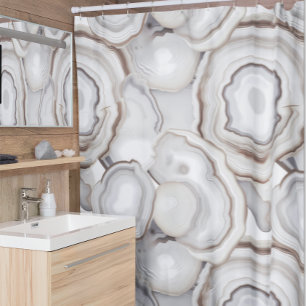 Neutraler Agate Stone Duschvorhang