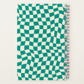 Neutraler Aquamariner Karo Mit Monogramm Notizblock (Rückseite)