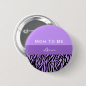 Neutraler Baby-Duschemoderner lila Zebra-Druck 2 Button (Vorne & Hinten)