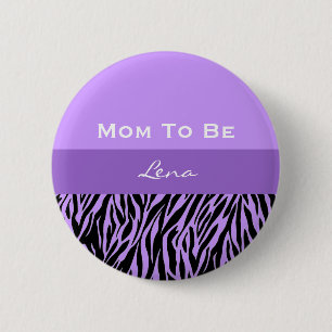 Neutraler Baby-Duschemoderner lila Zebra-Druck 2 Button