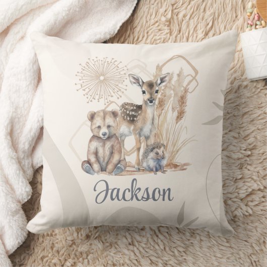 Neutraler Baby-Name Boho Bear Deer Gender Kissen (Decke)