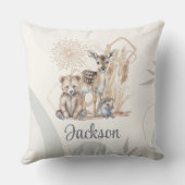 Neutraler Baby-Name Boho Bear Deer Gender Kissen (Rückseite)