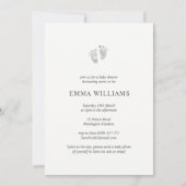 Neutraler Babyduscheineinladungs-Footprint Einladung (Vorderseite)