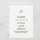 Neutraler Babyduscheineinladungs-Footprint Einladung (Vorne/Hinten)