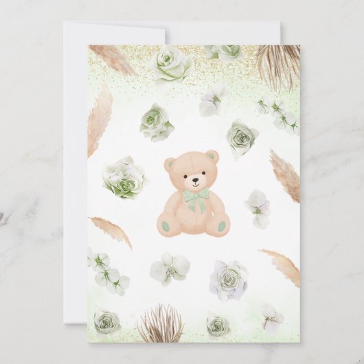 Neutraler Bärenjunge Einladung (Rückseite)