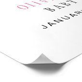 Neutraler Bärenpinke Ballon Begrüßung Babydusche Poster (Ecke)