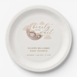 Neutraler Bear warte Moon Star Sleepy Bär Pappteller