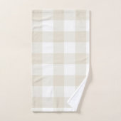 Neutraler Beige Buffalo Karo Kariert Rustikales Ba Badhandtuch Set (Handtuch)