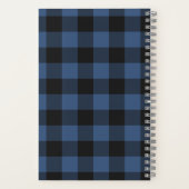 Neutraler Blue Buffalo Karo Mit Monogramm Name Notizblock (Rückseite)