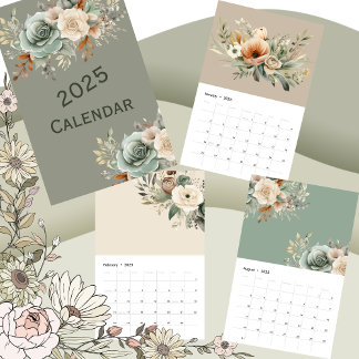 neutraler Blumenkalender 2025 Kalender