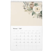 neutraler Blumenkalender 2025 Kalender (Feb 2027)