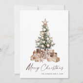 Neutraler Bohemischer Weihnachtsbaum Gruß Feiertagskarte (Vorderseite)