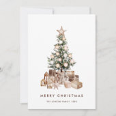 Neutraler Bohemischer Weihnachtsbaum Gruß Feiertagskarte (Vorderseite)