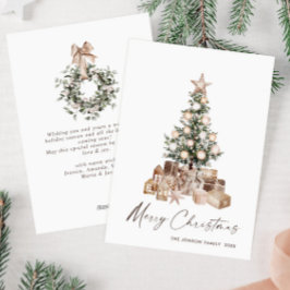 Neutraler Bohemischer Weihnachtsbaum Gruß Feiertagskarte