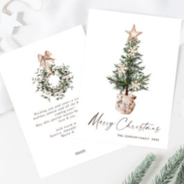 Neutraler Bohemischer Weihnachtsbaum Gruß Feiertagskarte