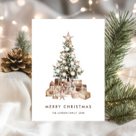 Neutraler Bohemischer Weihnachtsbaum Gruß Feiertagskarte