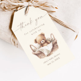 Neutraler Boho Bear Baby Duwer Gefallen Geschenkanhänger