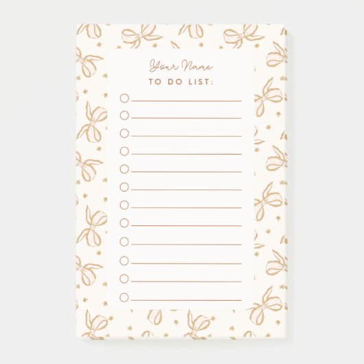 Neutraler Boho beugt Personalisierten Karo zu tun  Post-it Klebezettel (Vorderseite)