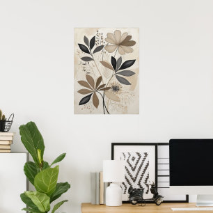 Neutraler Boho Botanische Kunst Minimalistische Er Poster