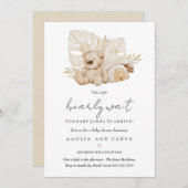 Neutraler Boho wir können frühzeitig abwarten Baby Einladung (Vorne/Hinten)