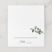 Neutraler Botanischer Hochzeitstil-Platzkarte Platzkarte (Außenseite Aufgefaltet)