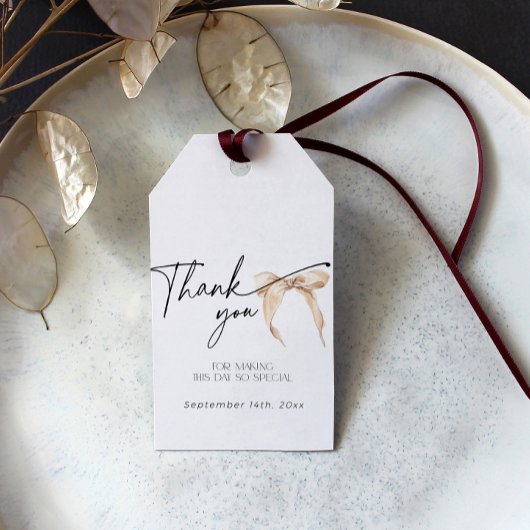 Neutraler Bow, der das Brautparty des Knotens verb Geschenkanhänger