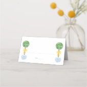 Neutraler Boxwood-Topiary-Frühlingsdusche für inte Platzkarte (Vorderseite)