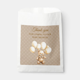 Neutraler brauner Teddybär-Baby-Shower Geschenktütchen